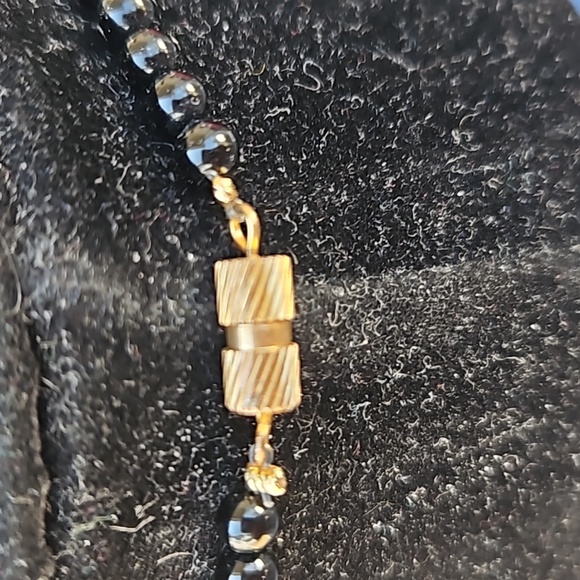 Vintage Black Obsidian Fringe Beaded Necklace - Picture 4 of 4